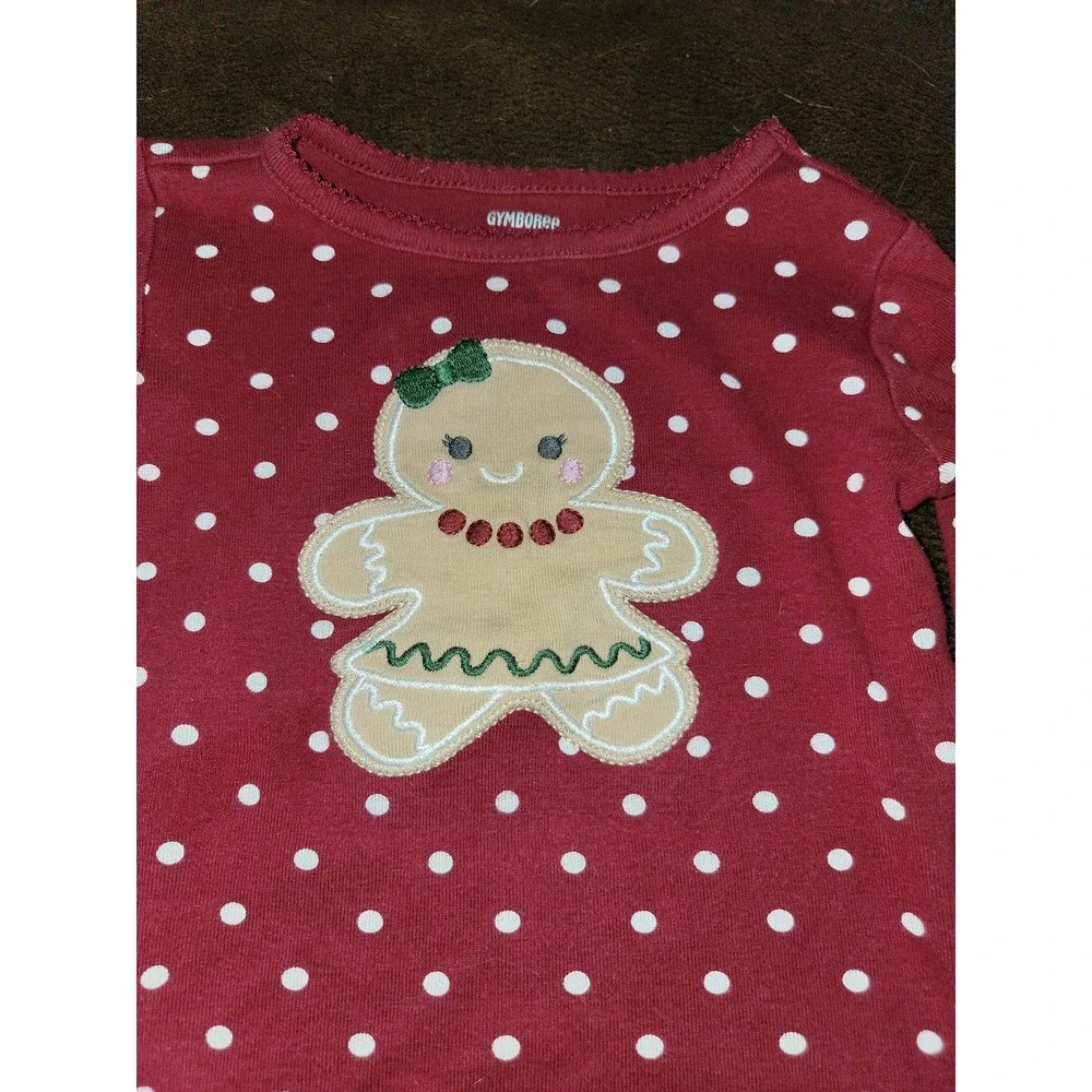 Gymboree gingerbread girl maroon polka dot pajamas size‎ 2t